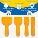 DEKOR Plastic Putty Knife Set - 4 pieces - Paint Scraper Tool Set - Durable Drywall Knife - Flexible Plastic Scraper Tool - Easy-to-Clean Paint Stripper for DIY and Professional Use - Made in Europe