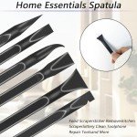 12 PCS Carbon Fiber Plastic Scrapers Tool, Non-Scratch Scraper Tool for Tight Spaces, Multi-Purpose Label Scraper Pen-Shaped, for Car Cleaning Supplies, Kitchen, Crevices, Stains (Black)
