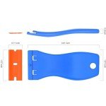 4 Pcs Plastic Razor Blade Scraper and 120 Pcs Blades, Remove Label Decal Tool,Forwithout Scratches Plastic Razor Blade Scraper, Adhesive Remover for Kitchen Appliances,Stickers and Paints on Window