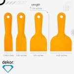 DEKOR Plastic Putty Knife Set - 4 pieces - Paint Scraper Tool Set - Durable Drywall Knife - Flexible Plastic Scraper Tool - Easy-to-Clean Paint Stripper for DIY and Professional Use - Made in Europe