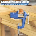 COGNATIVE Mini Table Clamp, 2" blue, Small Bench Vise, Upgraded cast steel manufacturing Jewelers Hobby Clamps Craft Repair Tool Portable Work Bench Vise (Mini)