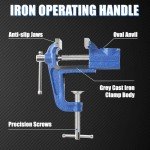COGNATIVE Mini Table Clamp, 2" blue, Small Bench Vise, Upgraded cast steel manufacturing Jewelers Hobby Clamps Craft Repair Tool Portable Work Bench Vise (Mini)