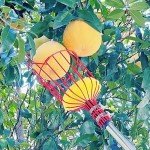 Fruit Picker Basket Head, Fruit Picker Tool, Fruit Harvesting Attachment for Harvesting Fruit, Fruit Tree Grabber Tool with Foam Cushion for Gathering Orange, Lemon, Pear, Not Include Pole