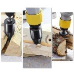 Firewood Log Splitter, Easy Log Splitting Drill Bits Heavy Duty Electric Drills Screw Cone Driver Tools Split Wood with 3 Screw for Hand Drill Stick Hex+Square+Round(32mm/1.26inch),Glod