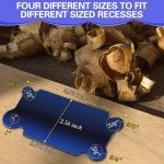 Curved Cabinet Scraper Cards, Card Scraper Woodworking, Robust Steel Edge Design, Wood Scraper for Woodworking, Juice Groove Card Scraper, Multi Use Woodworking Tools, Blue