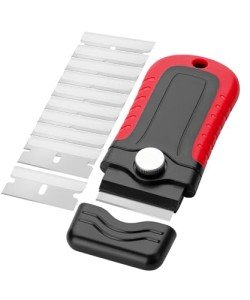 Bates- Razor Blade Scraper, Red, Locking Razor Scraper Set with 10 Extra Stainless Steel Blades, Window Scraper, Scraper Tool, Glass Scraper, Scraper Blades, Paint Scraper Blade Scraper for Cleaning