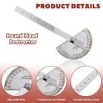 Angle Protractor, Stainless Steel Angle Ruler, 0-180 Degrees Angle Finder Tool Angle Measuring Tool, Woodworking Ruler Craftsman Angle Measure Tool