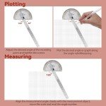 Angle Protractor, Stainless Steel Angle Ruler, 0-180 Degrees Angle Finder Tool Angle Measuring Tool, Woodworking Ruler Craftsman Angle Measure Tool