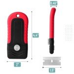 Bates- Razor Blade Scraper, Red, Locking Razor Scraper Set with 10 Extra Stainless Steel Blades, Window Scraper, Scraper Tool, Glass Scraper, Scraper Blades, Paint Scraper Blade Scraper for Cleaning