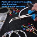 SPEEDWOX Long Reach Bent Needle Nose Pliers with Smooth Jaw Extra Long Nose Precision Wire Looping Pliers Needle Remover Pliers for Hard to Reach Narrow Spaces Jewelry Making Tools Fishing Tools