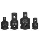 Bates- Impact Socket Adapter and Reducer Set, 4 pcs, 1/2", 1/4", 3/8", Impact Socket Adapter Set, Impact Adapter Set, 1/2 to 3/8 Socket Adapter, 3/8 to 1/2 Socket Adapter, 3/8 to 1/4 Socket Adapter