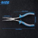 SPEEDWOX Long Reach Bent Needle Nose Pliers with Smooth Jaw Extra Long Nose Precision Wire Looping Pliers Needle Remover Pliers for Hard to Reach Narrow Spaces Jewelry Making Tools Fishing Tools