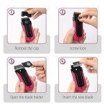 Bates- Razor Blade Scraper, Pink, Locking Razor Scraper Set with 10 Extra Stainless Steel Blades, Window Scraper, Scraper Tool, Glass Scraper, Scraper Blades, Paint Scraper Blade Scraper for Cleaning