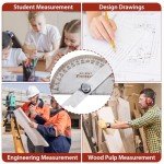 Angle Protractor, Stainless Steel Angle Ruler, 0-180 Degrees Angle Finder Tool Angle Measuring Tool, Woodworking Ruler Craftsman Angle Measure Tool