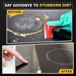 DIYSELF 1 Pack Razor Blade Scraper, Razor Scraper for Cleaning Stove Top, Cooktop, Oven, Glass Scraper, Paint Scraper, Scraper Tool Kitchen, Window Scraper with 10 Extra 4-Inch Razor Blade