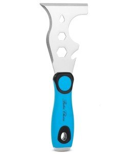 Bates- Paint Scraper, 13 in 1, Painters Tool, Rubber Handle, Paint Scrapers for Wood with Metal Hammer End, Painters Tool, Painters Knife, Paint Scraper for Painting, Putty Knife, Metal Scraper