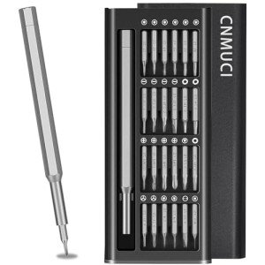 NMUCI Small Precision Screwdriver Set 24-in-1,Magnetic mini multi-function repair tool kit kit for cell phone camera laptop watch apple and other electronic products repair tools Steel screwdrive
