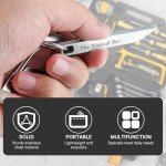 Keychain Pry Bar, gliship EDC Pry Bar with Carabiner, Heavy Duty Keychain Prybar Tool Mini Stainless Steel Multi Tool Everyday Carry for Men Women Minimalist Tool Opening Boxes, Turning Screws