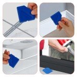JJUNW 2PCS Caulk Tool Kit, Reuse Silicone Sealant Grout Finishing Tool Caulking Guns Accessories Caulking Removal Tool for Kitchen Bathroom Floor Sealant Sealing(Blue)
