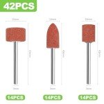 CeroDimo 42 Pcs Sanding and Grinding Drill Bit Set, 1/8" Shank Rotary Tool Attachments, Diamond and Aluminium Oxide for Metal, Stone, Ceramic, Glass Polishing, Carving, Rust Removal