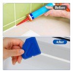 JJUNW 2PCS Caulk Tool Kit, Reuse Silicone Sealant Grout Finishing Tool Caulking Guns Accessories Caulking Removal Tool for Kitchen Bathroom Floor Sealant Sealing(Blue)