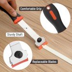 Bates- Long Handle Razor Blade Scraper, Razor Scraper with Extra 10 Metal & 10 Plastic Blades, Razor Scraper, Window Scraper, Scraper Tool, Glass Scraper, Scraper Blades, Blade Scraper