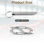 Keychain Pry Bar, gliship EDC Pry Bar with Carabiner, Heavy Duty Keychain Prybar Tool Mini Stainless Steel Multi Tool Everyday Carry for Men Women Minimalist Tool Opening Boxes, Turning Screws