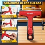 DIYSELF 1 Pack Razor Blade Scraper, Razor Scraper for Cleaning Stove Top, Cooktop, Oven, Glass Scraper, Paint Scraper, Scraper Tool Kitchen, Window Scraper with 10 Extra 4-Inch Razor Blade