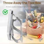 Keychain Pry Bar, gliship EDC Pry Bar with Carabiner, Heavy Duty Keychain Prybar Tool Mini Stainless Steel Multi Tool Everyday Carry for Men Women Minimalist Tool Opening Boxes, Turning Screws