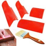5 Pcs Wood Graining Tools, Natural Wood Grain Brushes Decorative Wood Grain Tools, Soft Rubber Wood Grain Maker Painting Look Like Wood Pattern DIY Faux Wood Texture for Decorative Painting