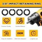 Relaxweex 20 Sets 3/8" Impact Retaining Ring with O Ring Compatible with Milwaukee Type Wrenches 3/8 Impact Friction Ring Clip with O-ring Wrench Ring Retainer Ring Anvil Install Tool Included