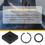 Relaxweex 20 Sets 3/8" Impact Retaining Ring with O Ring Compatible with Milwaukee Type Wrenches 3/8 Impact Friction Ring Clip with O-ring Wrench Ring Retainer Ring Anvil Install Tool Included