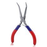 GOLD DEER Bent Nose Pliers with Smooth Jaw Mini Bent Nose Pliers Mini Jewelry Pliers Tweezers Long Nose Pliers Micro jewelry pliers With Comfort Grip Handles For Bending Wire Gripping