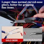 GOLD DEER Bent Nose Pliers with Smooth Jaw Mini Bent Nose Pliers Mini Jewelry Pliers Tweezers Long Nose Pliers Micro jewelry pliers With Comfort Grip Handles For Bending Wire Gripping