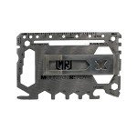 Mountain Ready Multitool Card - 21 Function Credit Card Sized Tool Card with Removable Money Clip Attachment (Silver)