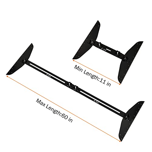 BEAMNOVA Stair Treads Gauge Template Tool,11-60 inch Length Black Adjustable Measuring with Scale Stair Tool for Stairs, Risers, Shelf and Cutting Drywall, Many Types of Layout Projects