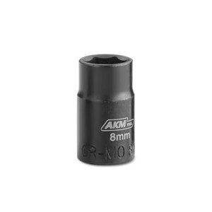 AKM TOOL 1/4 Inch Drive 8mm Magnetic Impact Socket Set, 1 PCS Metric, 6 Point, Cr-Mo, Square Drive, Magnetic Socket with Impact Socket Adapter, Universal Joint & Extension