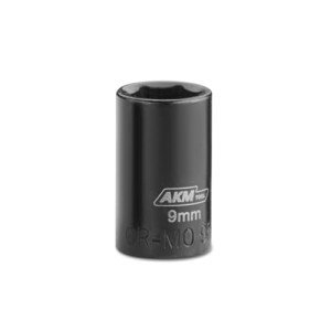 AKM TOOL 1/4 Inch Drive 9mm Magnetic Impact Socket Set, 1 PCS Metric, 6 Point, Cr-Mo, Square Drive, Magnetic Socket with Impact Socket Adapter, Universal Joint & Extension