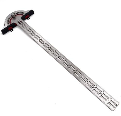 HTTMT- Upgraded 18" Woodworker Edge Ruler 0-70°Adjustable Protractor Angle Finder Two Arm Carpentry Ruler Measure Layout Tool [P/N: ET-TOOL041A-20-RAW]…
