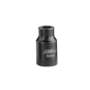 AKM TOOL 1/4 Inch Drive 6mm Magnetic Impact Socket Set, 1 PCS Metric, 6 Point, Cr-Mo, Square Drive, Magnetic Socket with Impact Socket Adapter, Universal Joint & Extension