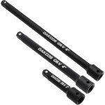 DAKCOS 3 Pieces 1/4-Inch Drive Impact Extension Bar Set Includes 3 6 10 Inch Socket Extensions, Premium Chrome Vanadium Steel with Black Phosphate Finish