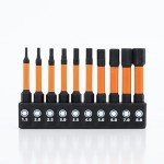 JOVANT Internal Hex Bit Socket Set, S2 Alloy Steel Wrench Head Tool, Screwdriver Bit Set, 1/4 Inch Drive, Metric H1.5-H8 Impact Hex Driver Bit Set, 10pcs