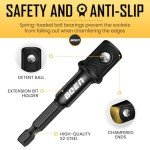 BOEN Impact Socket Adapter & Magnetic Bit Holder | 4 Pieces of 1/4-Inch Hex Shank Extension to 1/4", 3/8", and 1/2" Drive