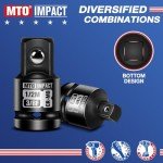 MTO 4-Piece Impact Socket Adapter and Reducer Set, 1/4" & 3/8" & 1/2" Impact Driver Conversions for Impact Wrench, Chrome Molybdenum Alloy Steel