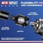 MTO 4-Piece Impact Socket Adapter and Reducer Set, 1/4" & 3/8" & 1/2" Impact Driver Conversions for Impact Wrench, Chrome Molybdenum Alloy Steel