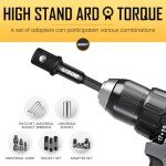 BOEN Impact Socket Adapter & Magnetic Bit Holder | 4 Pieces of 1/4-Inch Hex Shank Extension to 1/4", 3/8", and 1/2" Drive