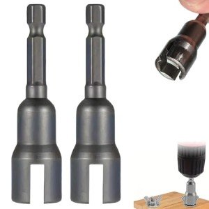 2 Packs Power Wing Nut Driver Set, 2025 New Wing Nut Driver Bit Wing Nut Socket Wrenches Tools Set, 1/4" Hex Shank Drills Bits for Panel Nuts Screws Bolt (Black)