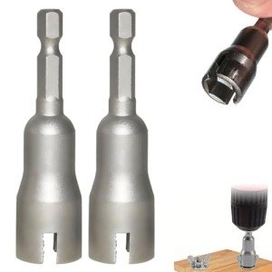 2 Packs Power Wing Nut Driver Set, 2025 New Wing Nut Driver Bit Wing Nut Socket Wrenches Tools Set, 1/4" Hex Shank Drills Bits for Panel Nuts Screws Bolt (Silver)
