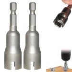 2 Packs Power Wing Nut Driver Set, 2025 New Wing Nut Driver Bit Wing Nut Socket Wrenches Tools Set, 1/4" Hex Shank Drills Bits for Panel Nuts Screws Bolt (Silver)