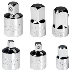 Auniwaig Socket Adapter and Reducer Set 6pcs, 1/4" 3/8" 1/2" SAE Drive Socket Adapter Kit, Square Ratchet Wrench Socket Extension & Converter for Car and Construction Work, Cr-V Steel